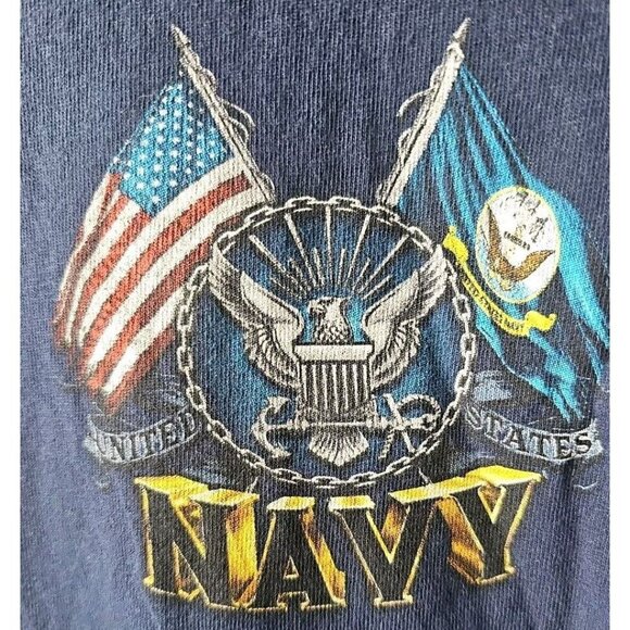 Navy Military Eagle United States Graphic T-Shirt Adult Med - Picture 8 of 9